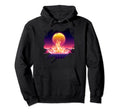 Fire Synthwave Retrowave 80S Outrun Hoodie - Fun Novelty Design for Adults - T-Shirt, Sweatshirt, Hoodie