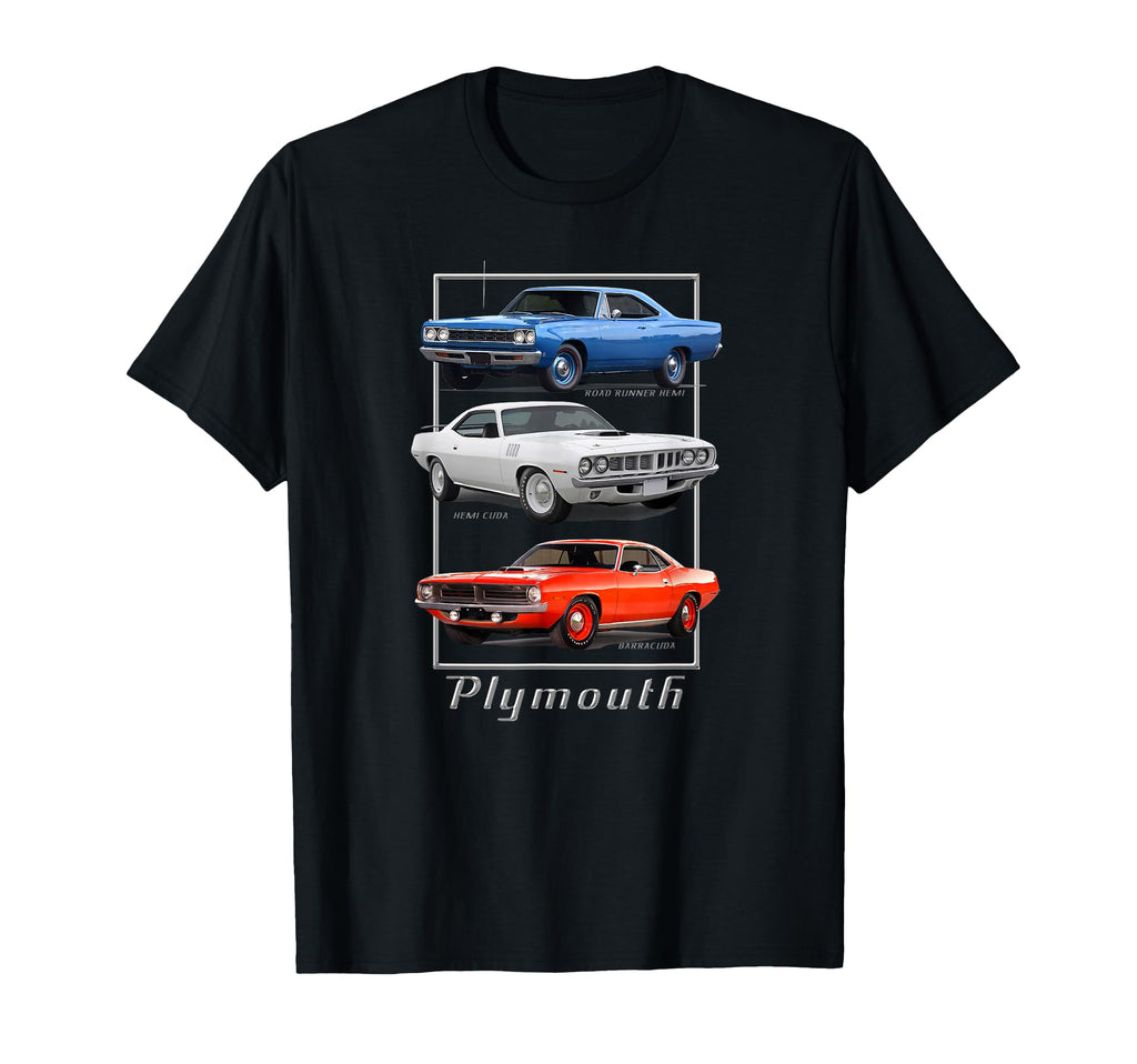 Plymouth American Muscle Cars T-Shirt - Minimalist Print Men Women - T-Shirt, Sweatshirt, Hoodie