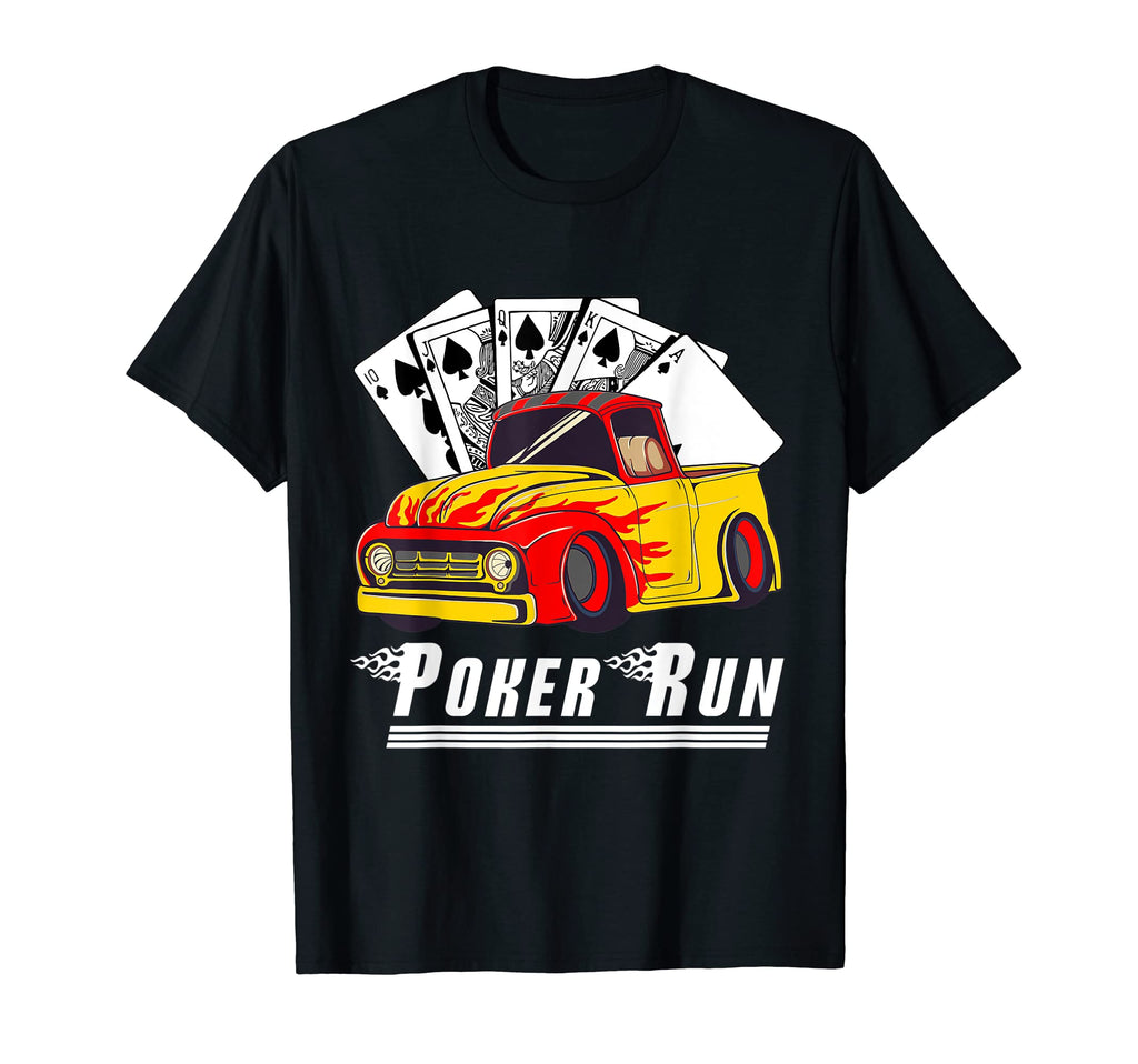 Hot Rod Trucks Poker Run Rat Rod Car T-Shirt - Minimalist Print for Adults - T-Shirt, Sweatshirt, Hoodie