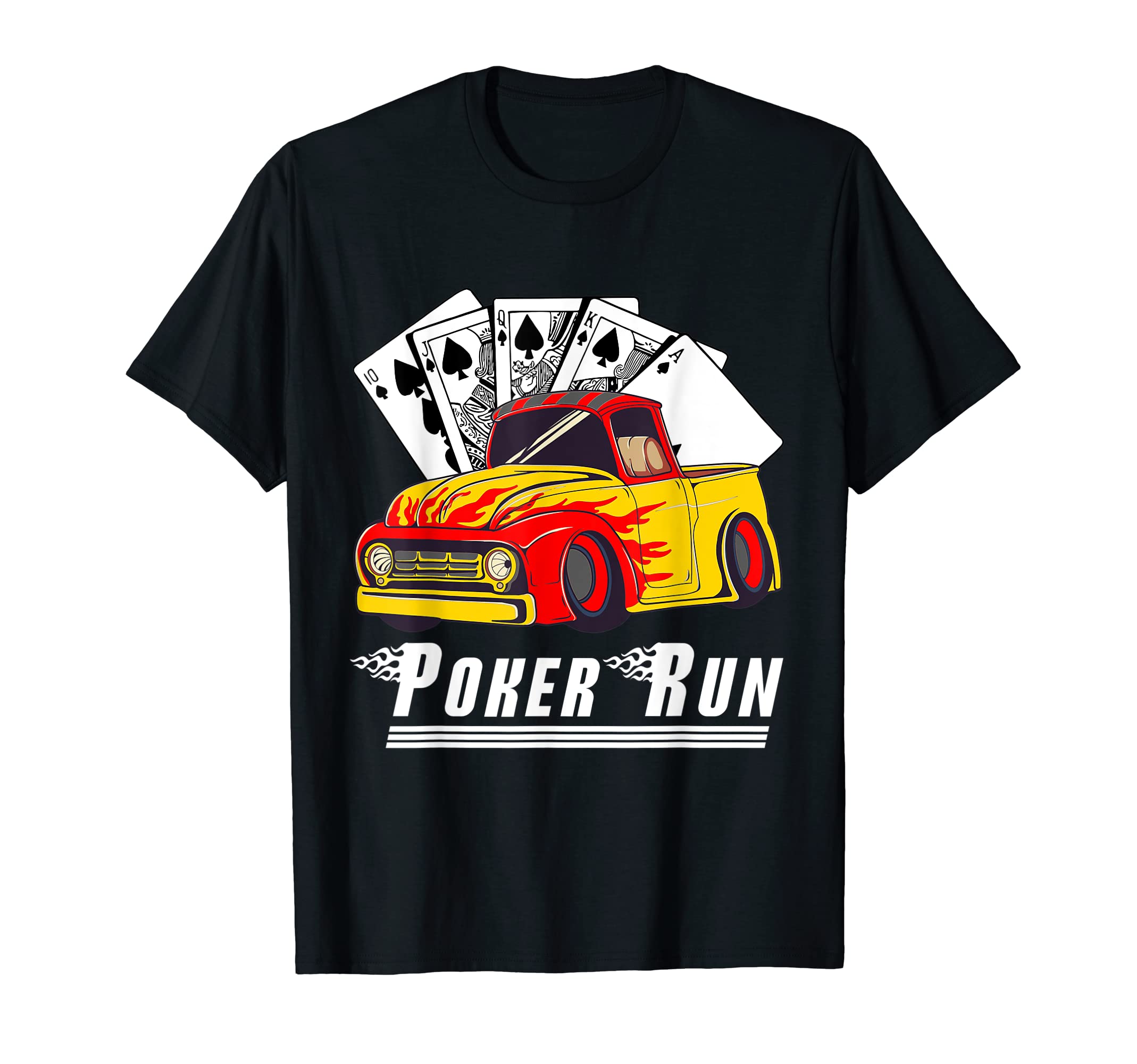 Hot Rod Trucks Poker Run Rat Rod Car T-Shirt - Minimalist Print for Adults - T-Shirt, Sweatshirt, Hoodie