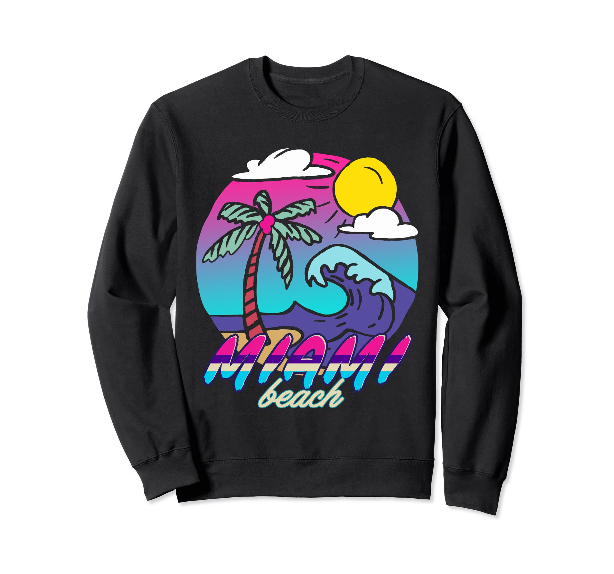 Miami Beach 80S Aesthetic Sweatshirt - Aesthetic Graphic for Adults - T-Shirt, Sweatshirt, Hoodie