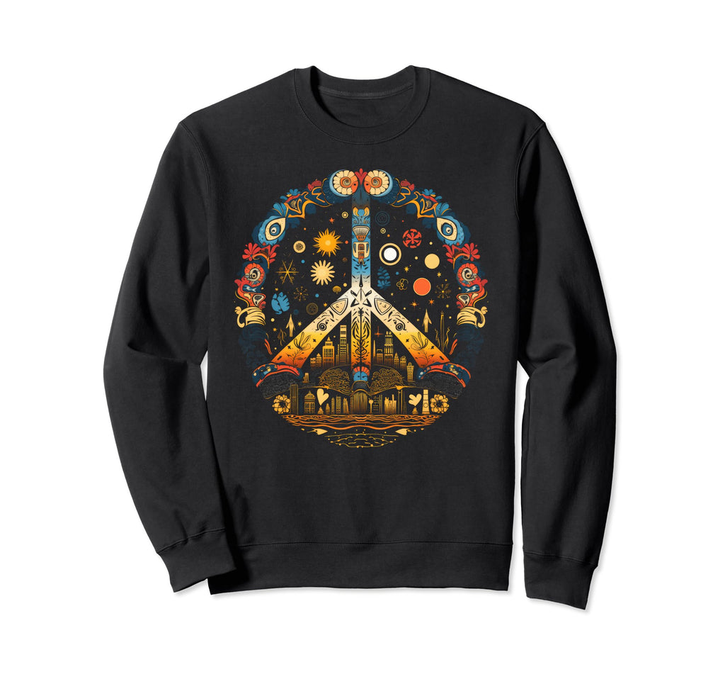 Peace Sign 70S Hippie New York Sweatshirt - Minimalist Print for Adults - T-Shirt, Sweatshirt, Hoodie