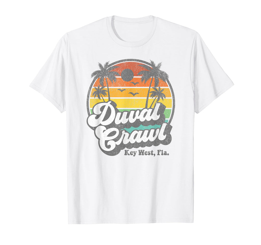 Duval Crawl Key West Florida Sunset T-Shirt - Trendy Graphic for Adults - T-Shirt, Sweatshirt, Hoodie