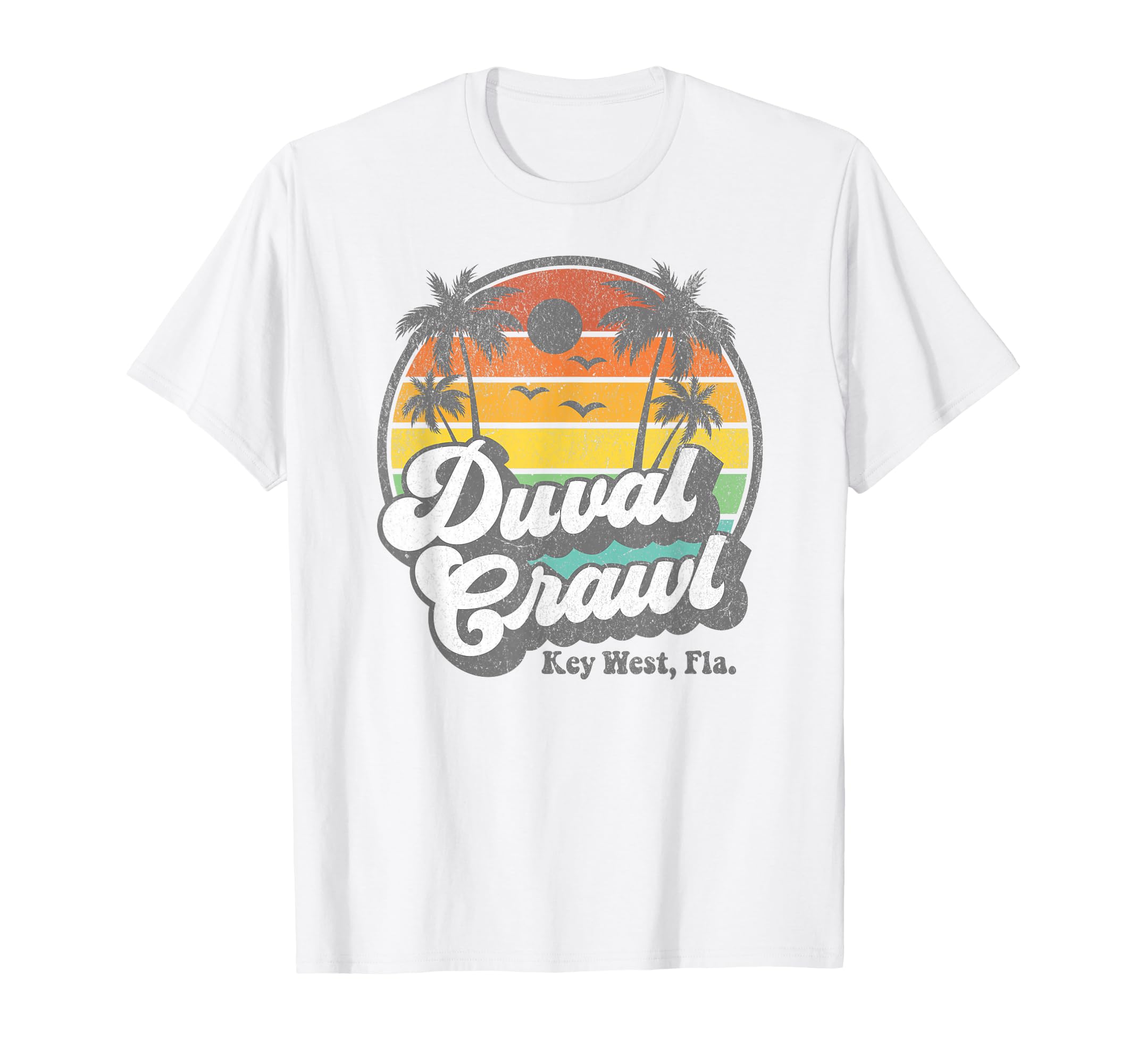Duval Crawl Key West Florida Sunset T-Shirt - Trendy Graphic for Adults - T-Shirt, Sweatshirt, Hoodie