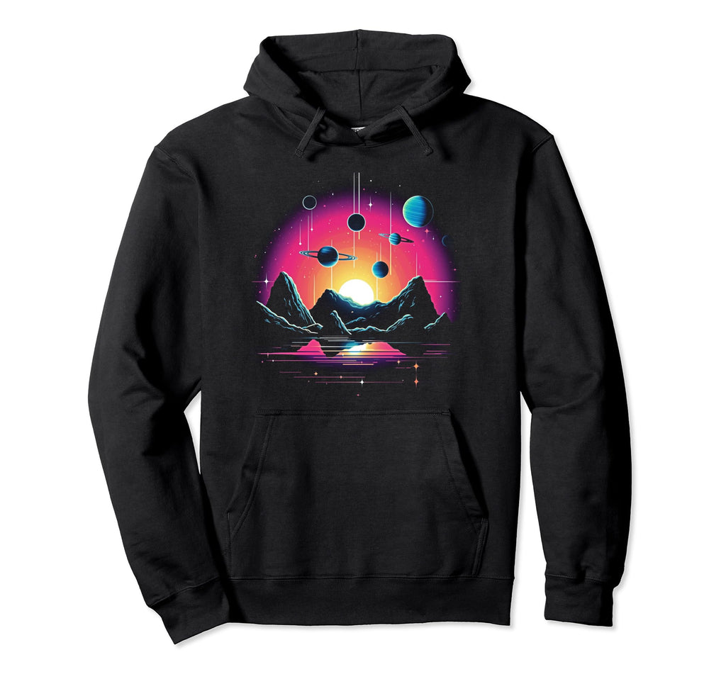 Vaporwave Solar System 80S Synthwave Space 8 Hoodie - Unique Graphic Unisex - T-Shirt, Sweatshirt, Hoodie
