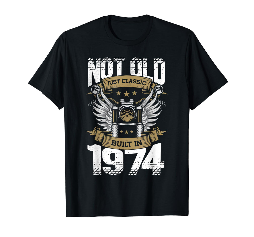 Motorcycle Biker Birthday Built 1974 T-Shirt - Custom Art Print Men Women - T-Shirt, Sweatshirt, Hoodie