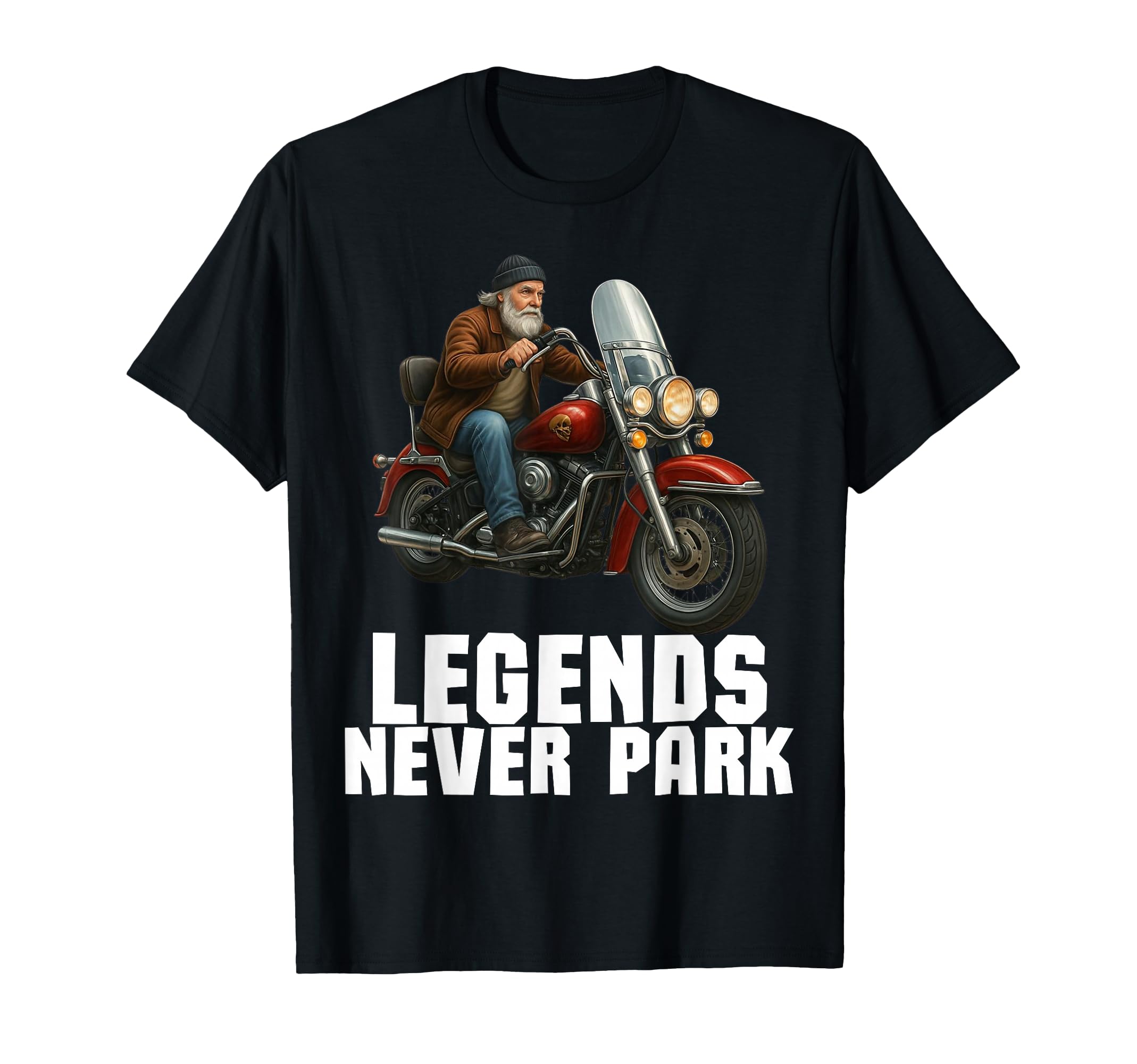 New Roads Biker Skull Motorcycle T-Shirt - Graphic Print Men Women - T-Shirt, Sweatshirt, Hoodie
