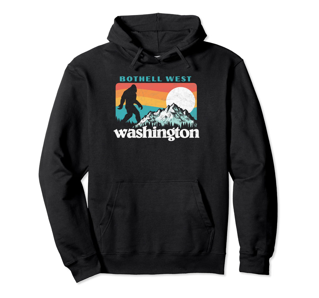 Bothell West Washington 80S Bigfoot Hoodie - Minimalist Print Men Women - T-Shirt, Sweatshirt, Hoodie