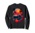 Synthwave Retrowave 80S Sports Car Sweatshirt - Graphic Print for Adults - T-Shirt, Sweatshirt, Hoodie
