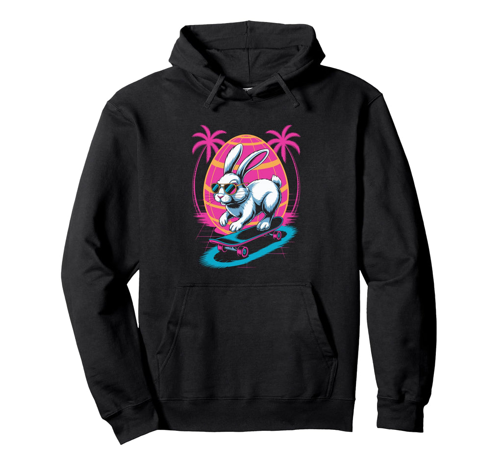 Easter Bunny Skateboard 80S Sunset Hoodie - Streetwear Style Men Women - T-Shirt, Sweatshirt, Hoodie