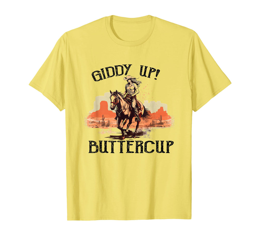 Country Western Giddy Up Buttercup T-Shirt - Aesthetic Graphic for Adults - T-Shirt, Sweatshirt, Hoodie