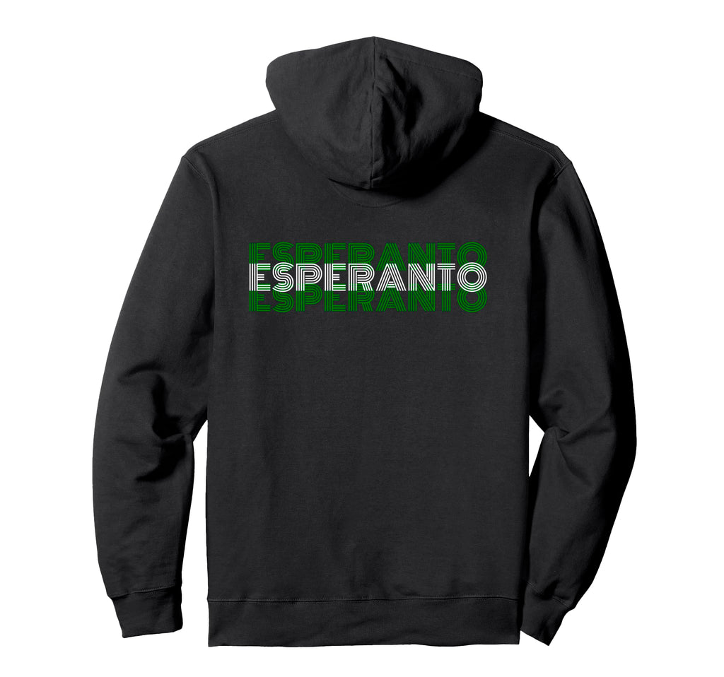 Esperanto 70S Language Text Hoodie - Graphic Print for Adults - T-Shirt, Sweatshirt, Hoodie