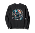 Motorcycle Rider American Flag Eagle Sweatshirt - Trendy Graphic Unisex - T-Shirt, Sweatshirt, Hoodie
