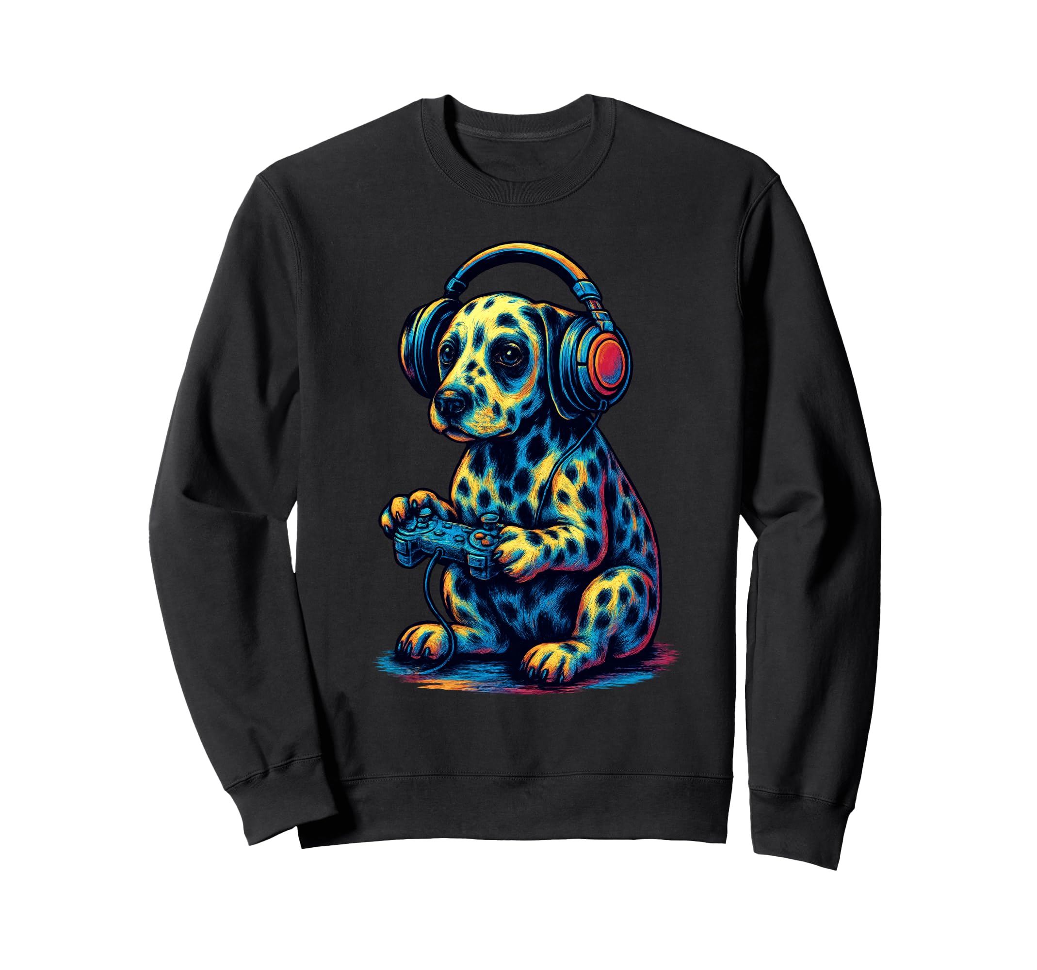 Dalmatian Gamer Gaming Dog Lover Sweatshirt - Graphic Print Unisex - T-Shirt, Sweatshirt, Hoodie