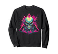 Skull Vaporwave Retrowave Sweatshirt - Minimalist Print for Adults - T-Shirt, Sweatshirt, Hoodie