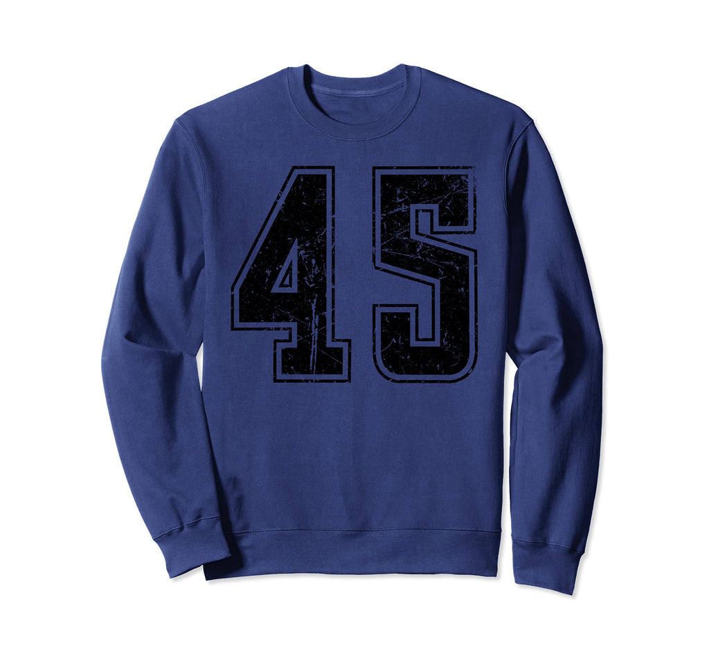 Number 45 Distressed Grunge Sweatshirt - Aesthetic Graphic for Adults - T-Shirt, Sweatshirt, Hoodie