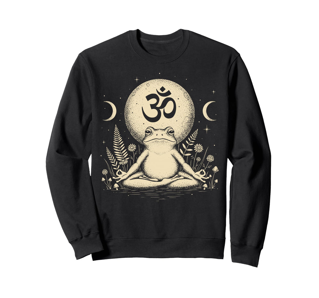 Meditating Frog Om Symbol Sweatshirt - Fun Novelty Design for Adults - T-Shirt, Sweatshirt, Hoodie