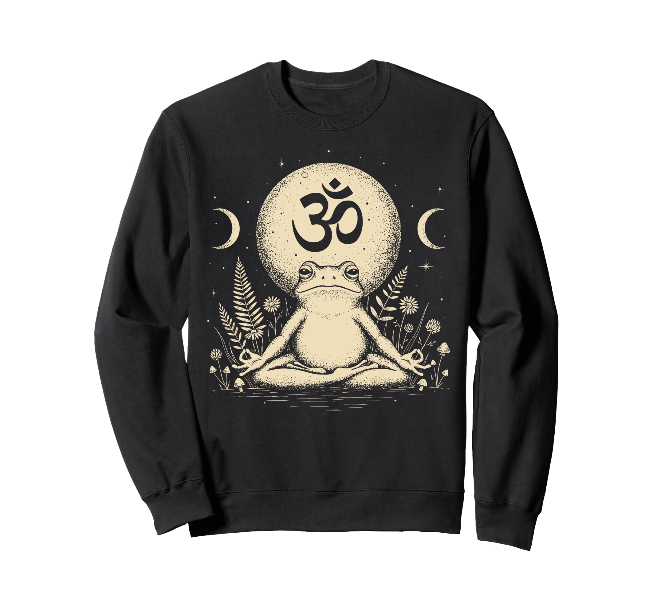 Meditating Frog Om Symbol Sweatshirt - Fun Novelty Design for Adults - T-Shirt, Sweatshirt, Hoodie