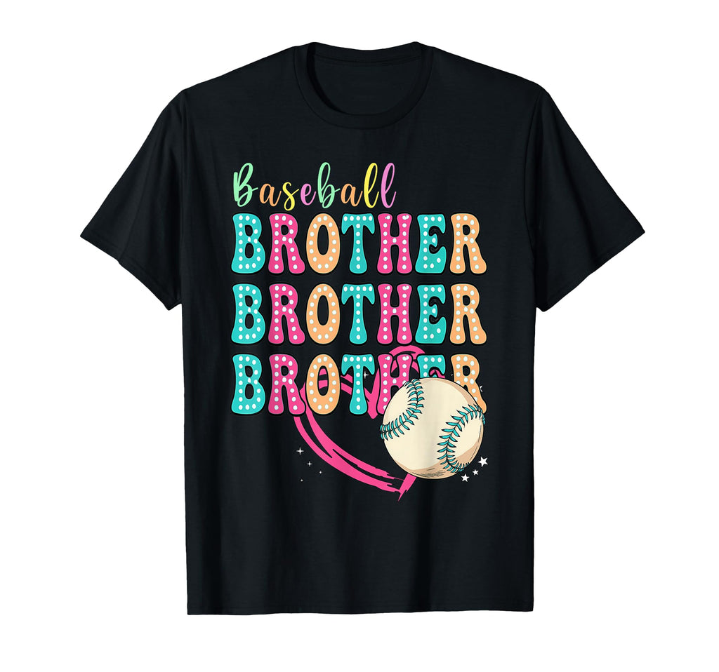Baseball Brother Colorful Typography T-Shirt - Custom Art Print for Adults - T-Shirt, Sweatshirt, Hoodie