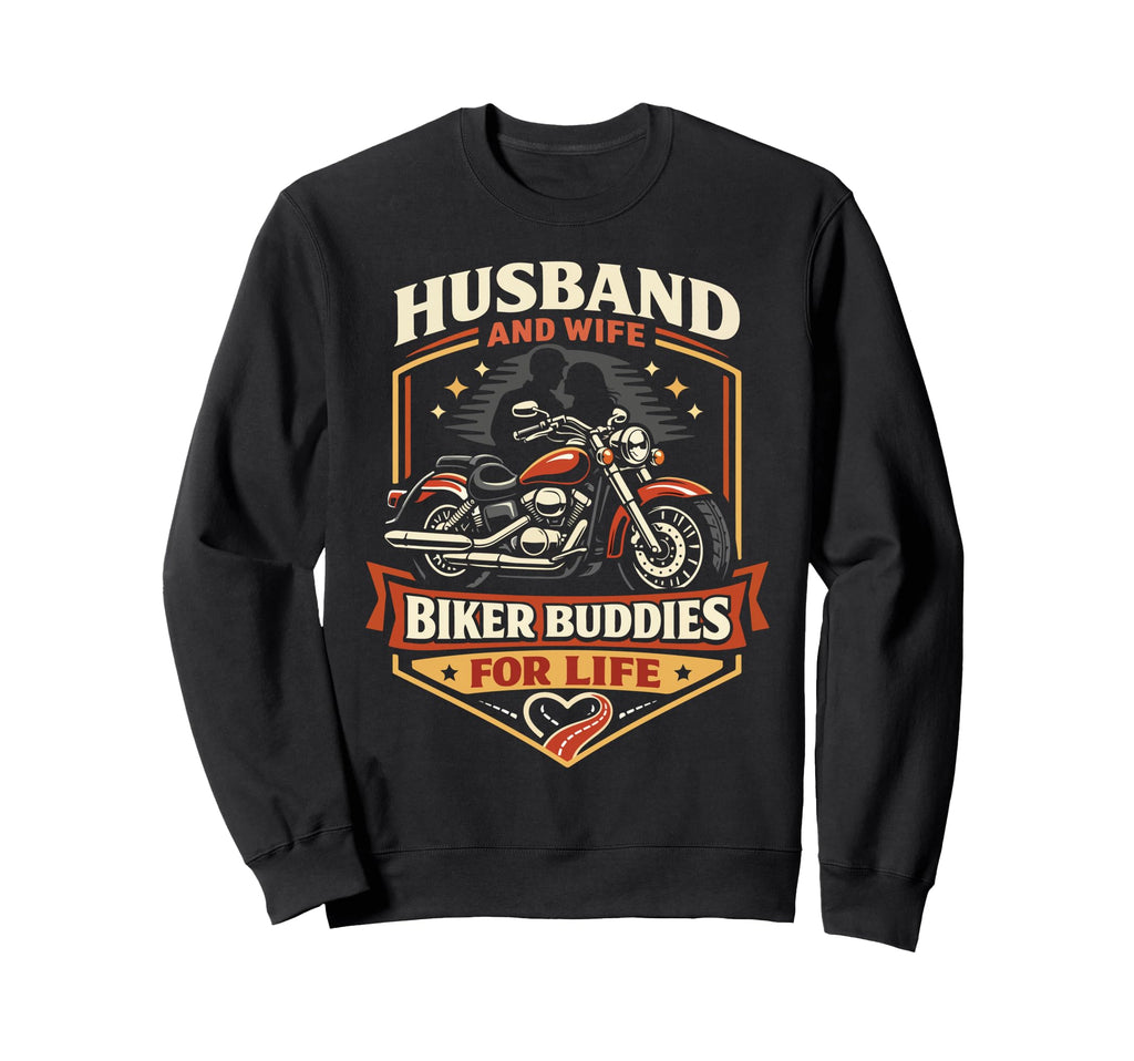 Motorcycle Biker Couple Wedding Sweatshirt - Casual Everyday Wear Unisex - T-Shirt, Sweatshirt, Hoodie
