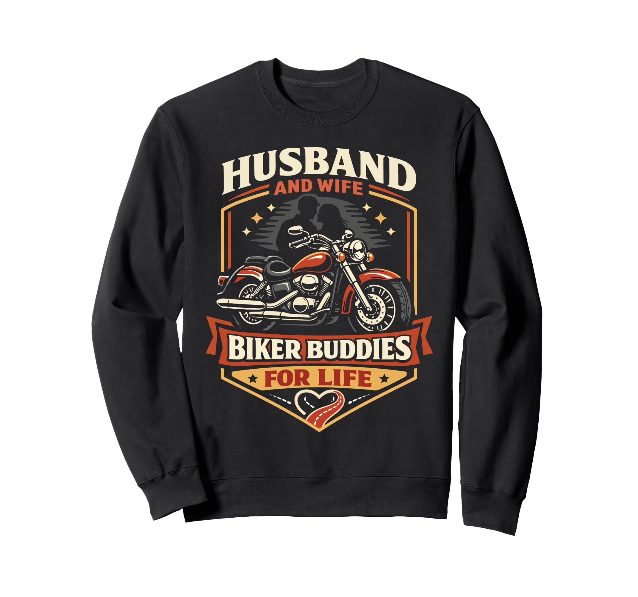Motorcycle Biker Couple Wedding Sweatshirt - Casual Everyday Wear Unisex - T-Shirt, Sweatshirt, Hoodie
