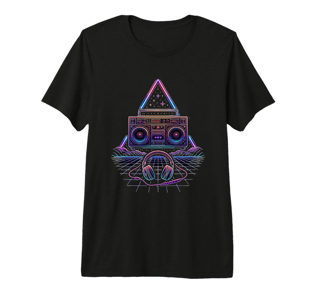 Boombox Synthwave 80S Music Aesthetic T-Shirt - Unique Graphic Men Women - T-Shirt, Sweatshirt, Hoodie