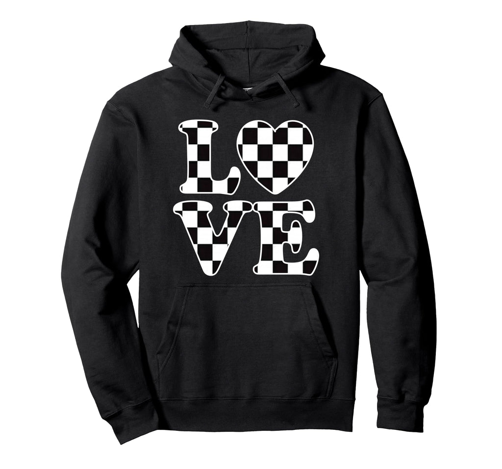 Checkered Flag Racing Car Racer Auto Hoodie - Novelty Apparel Unisex - T-Shirt, Sweatshirt, Hoodie