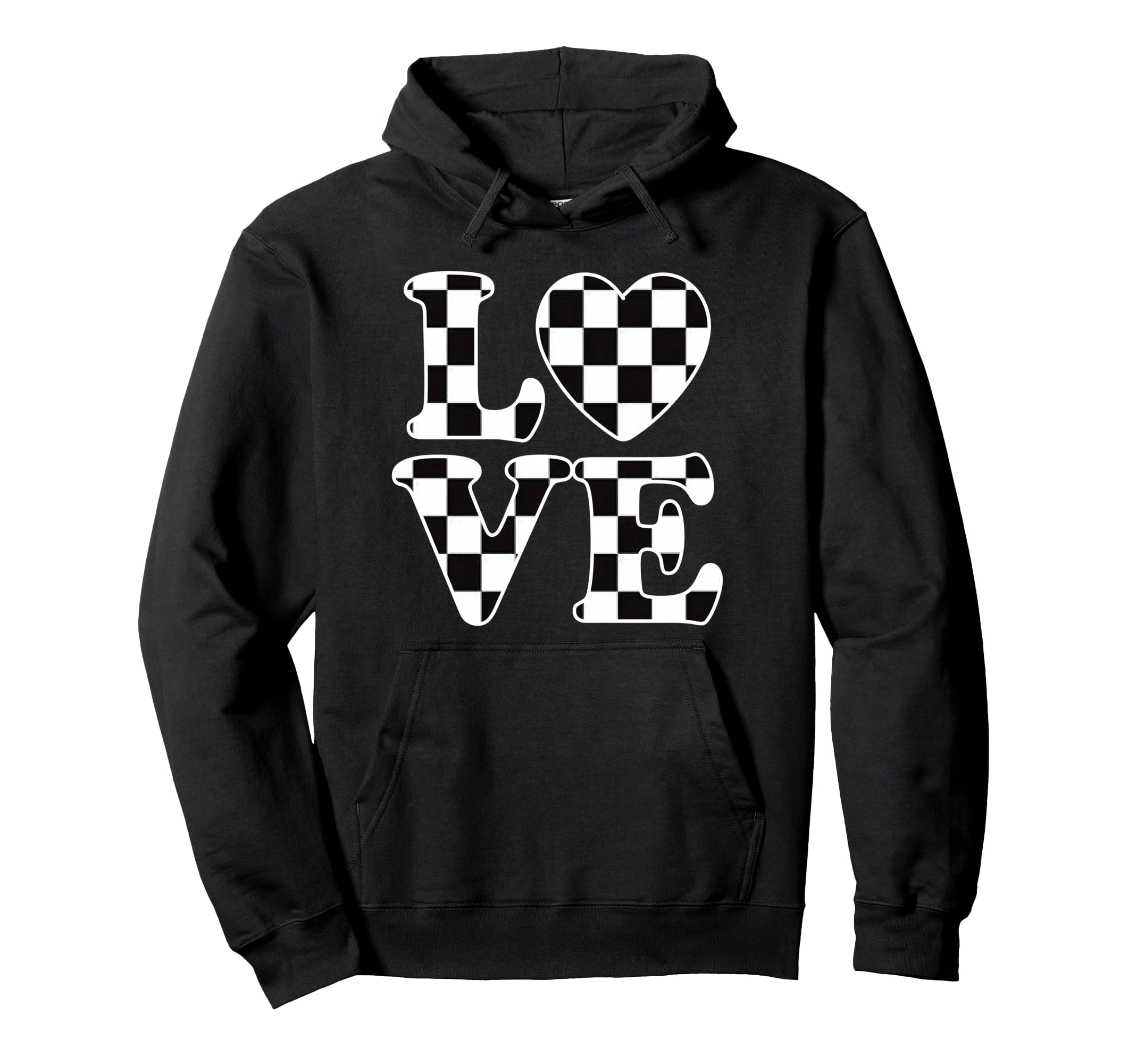 Checkered Flag Racing Car Racer Auto Hoodie - Novelty Apparel Unisex - T-Shirt, Sweatshirt, Hoodie