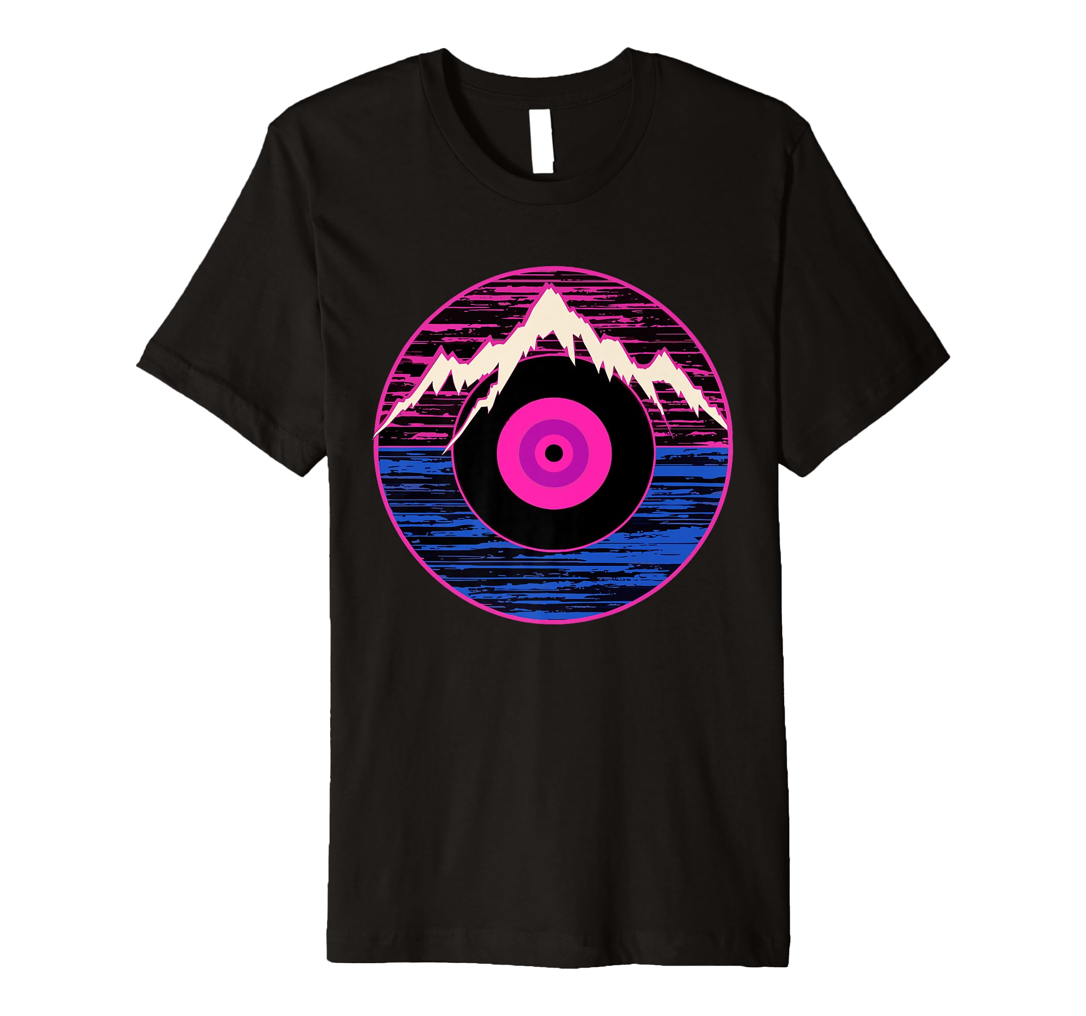 Mountain Vinyl Record Vaporwave Music T-Shirt - Custom Art Print Men Women - T-Shirt, Sweatshirt, Hoodie