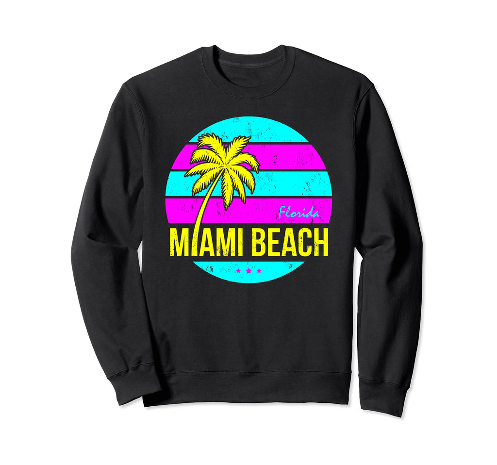 Miami Beach Florida Vaperwave Sweatshirt - Casual Everyday Wear for Adults - T-Shirt, Sweatshirt, Hoodie