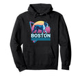 Boston Terrier Synthwave Aesthetic Hoodie - Casual Everyday Wear Men Women - T-Shirt, Sweatshirt, Hoodie
