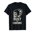 Rust Chrome Skull Helmet Biker T-Shirt - Novelty Apparel Men Women - T-Shirt, Sweatshirt, Hoodie
