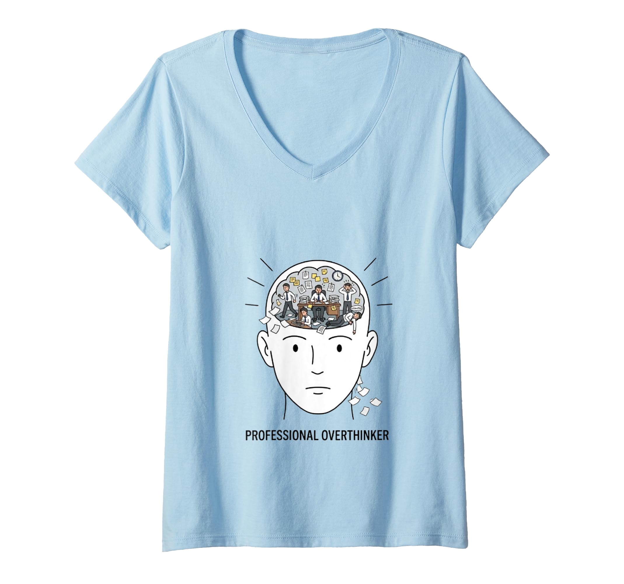 Womens Professional Overthinker V Neck T-Shirt - Trendy Graphic for Adults - T-Shirt, Sweatshirt, Hoodie