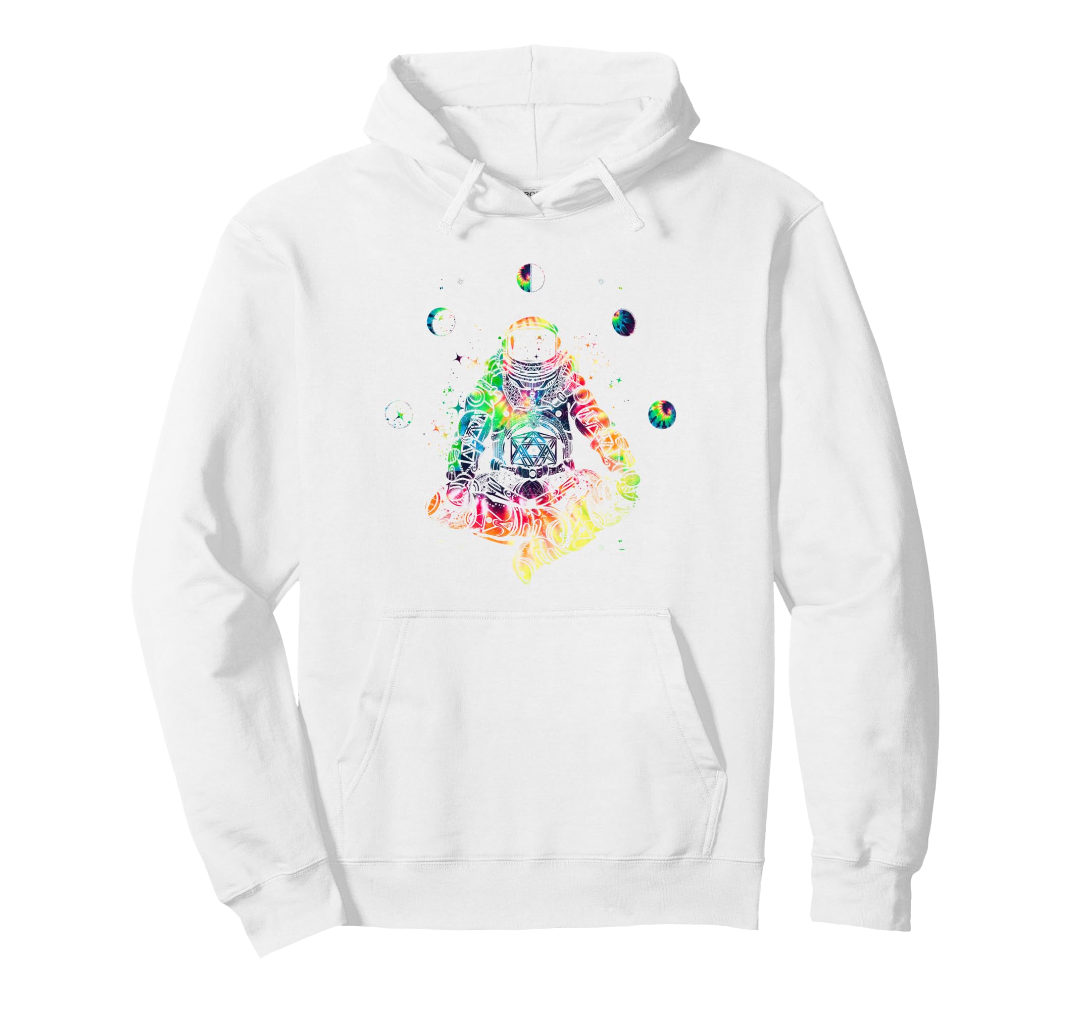 Tie Dye Astronaut Yoga Meditation Hoodie - Minimalist Print Men Women - T-Shirt, Sweatshirt, Hoodie