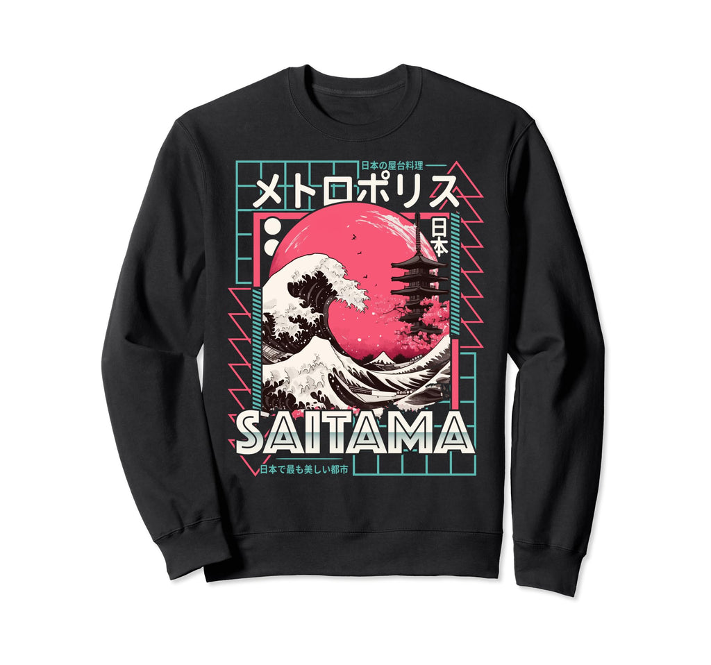 Saitama City 80S Synthwave Sweatshirt - Custom Art Print Men Women - T-Shirt, Sweatshirt, Hoodie