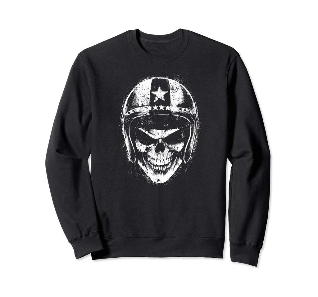 Rider Skull Motorcycle Helmet Sweatshirt - Streetwear Style for Adults - T-Shirt, Sweatshirt, Hoodie