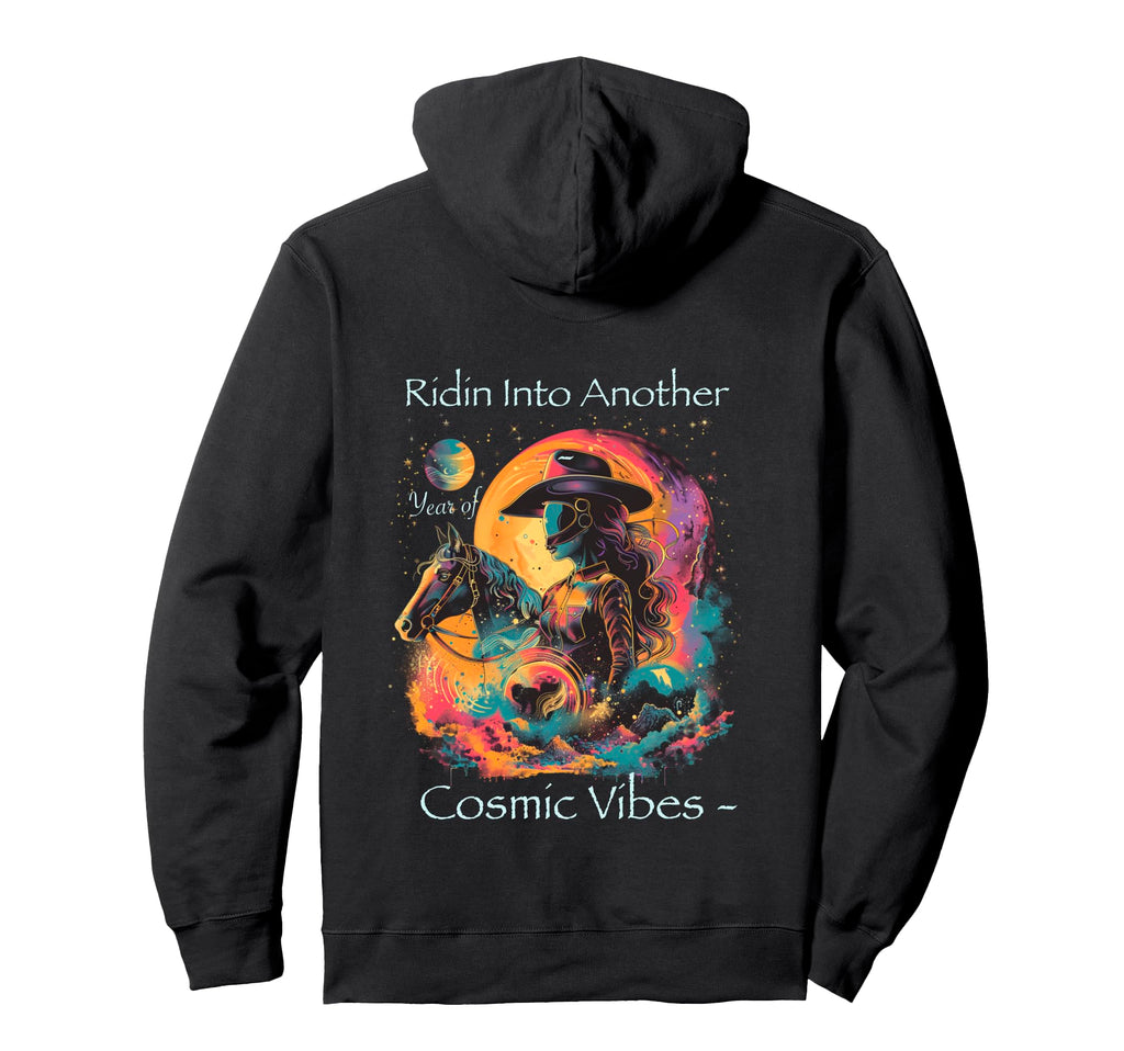 Cosmic Rodeo Howdy Western Birthday Hoodie - Minimalist Print for Adults - T-Shirt, Sweatshirt, Hoodie