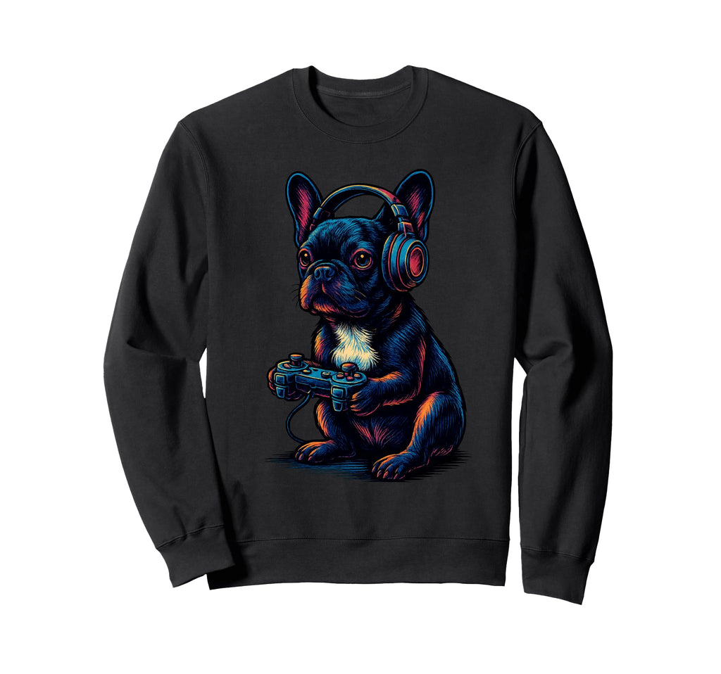 French Bulldog Gamer Gaming Dog Lover Sweatshirt - Trendy Graphic Men Women - T-Shirt, Sweatshirt, Hoodie
