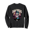 San Diego Sugar Skull Synthwave Sweatshirt - Streetwear Style for Adults - T-Shirt, Sweatshirt, Hoodie