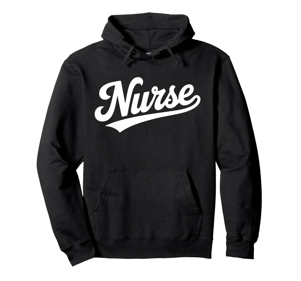 Nurse Script Bold Healthcare Typography Hoodie - Unique Graphic for Adults - T-Shirt, Sweatshirt, Hoodie