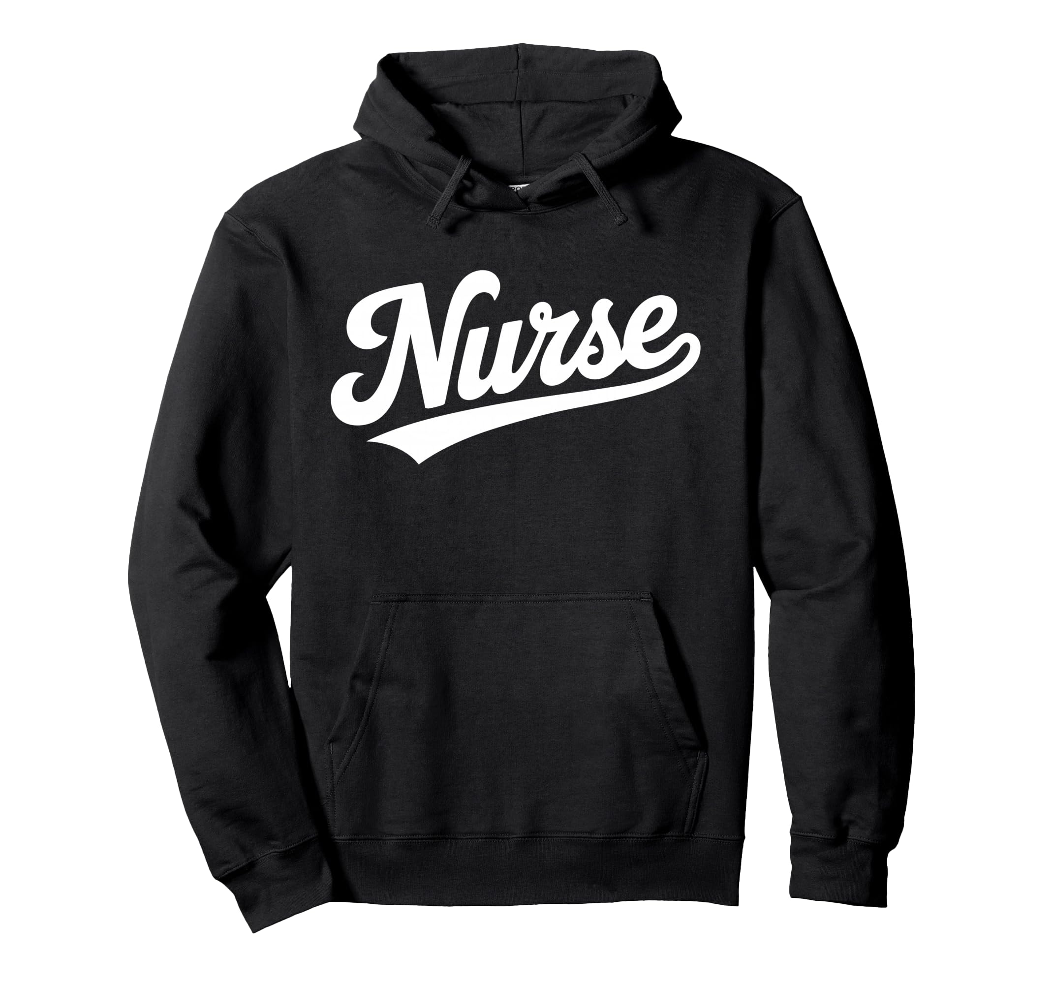 Nurse Script Bold Healthcare Typography Hoodie - Unique Graphic for Adults - T-Shirt, Sweatshirt, Hoodie