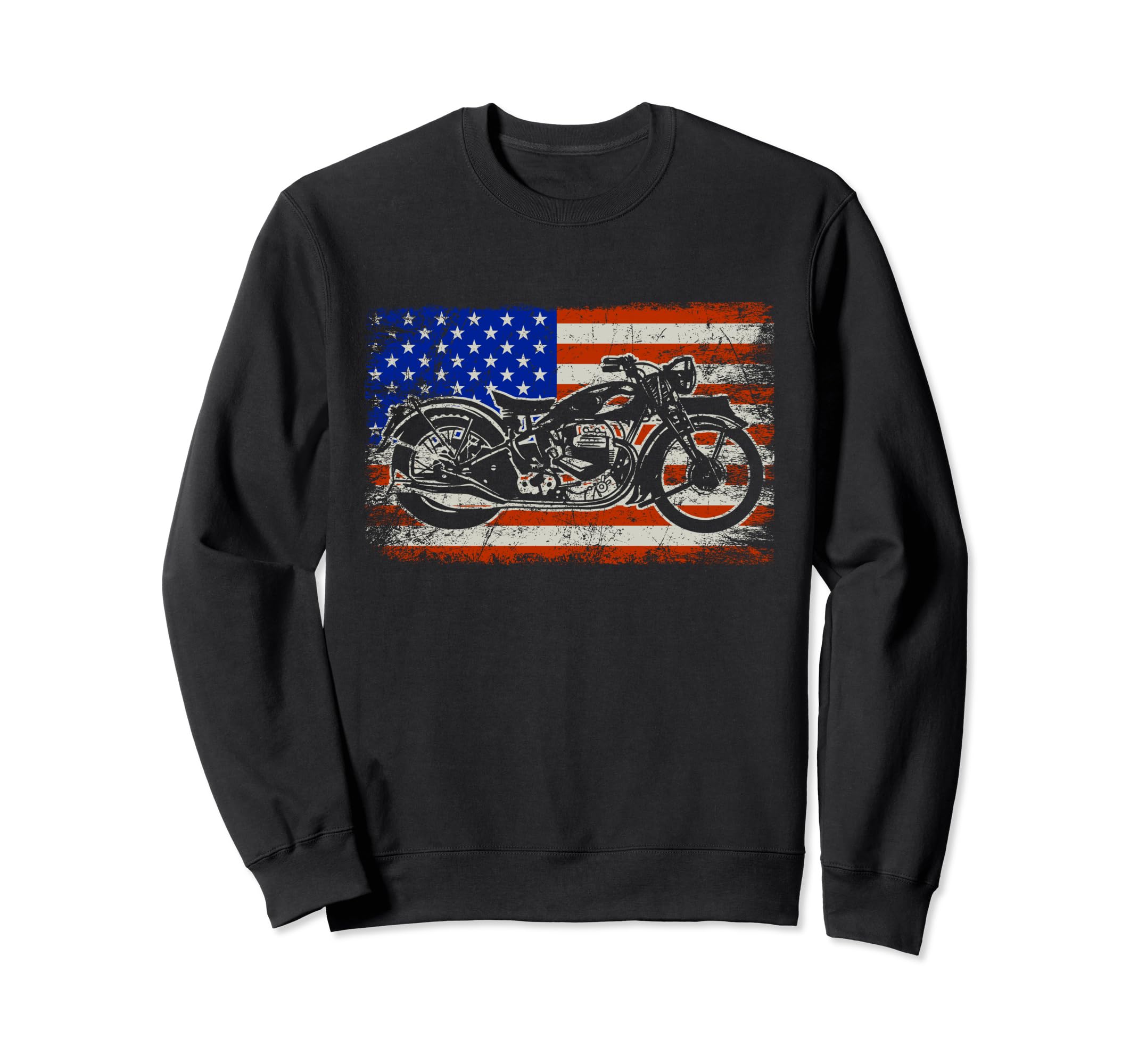 American Pride Motorcycle Flag Sweatshirt - Novelty Apparel Men Women - T-Shirt, Sweatshirt, Hoodie