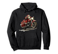 Funny Santa Riding Motorcycle Bike Hoodie - Novelty Apparel Men Women - T-Shirt, Sweatshirt, Hoodie