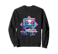 Vibes Crt Tv 80S Synthwave Sweatshirt - Minimalist Print for Adults - T-Shirt, Sweatshirt, Hoodie