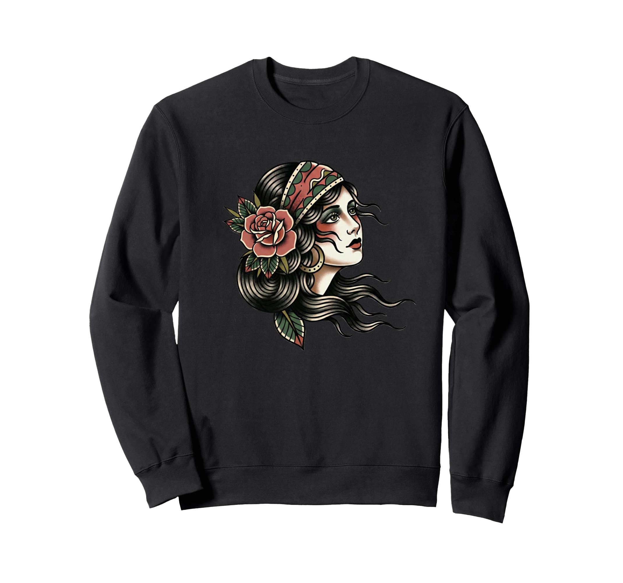 Gypsy Tattoo Traditional Fortune Flash Sweatshirt - Unique Graphic Unisex - T-Shirt, Sweatshirt, Hoodie