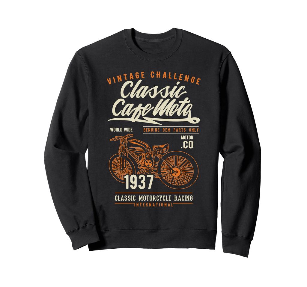 Cafe Racer Motorcycle Sweatshirt - Minimalist Print Unisex - T-Shirt, Sweatshirt, Hoodie