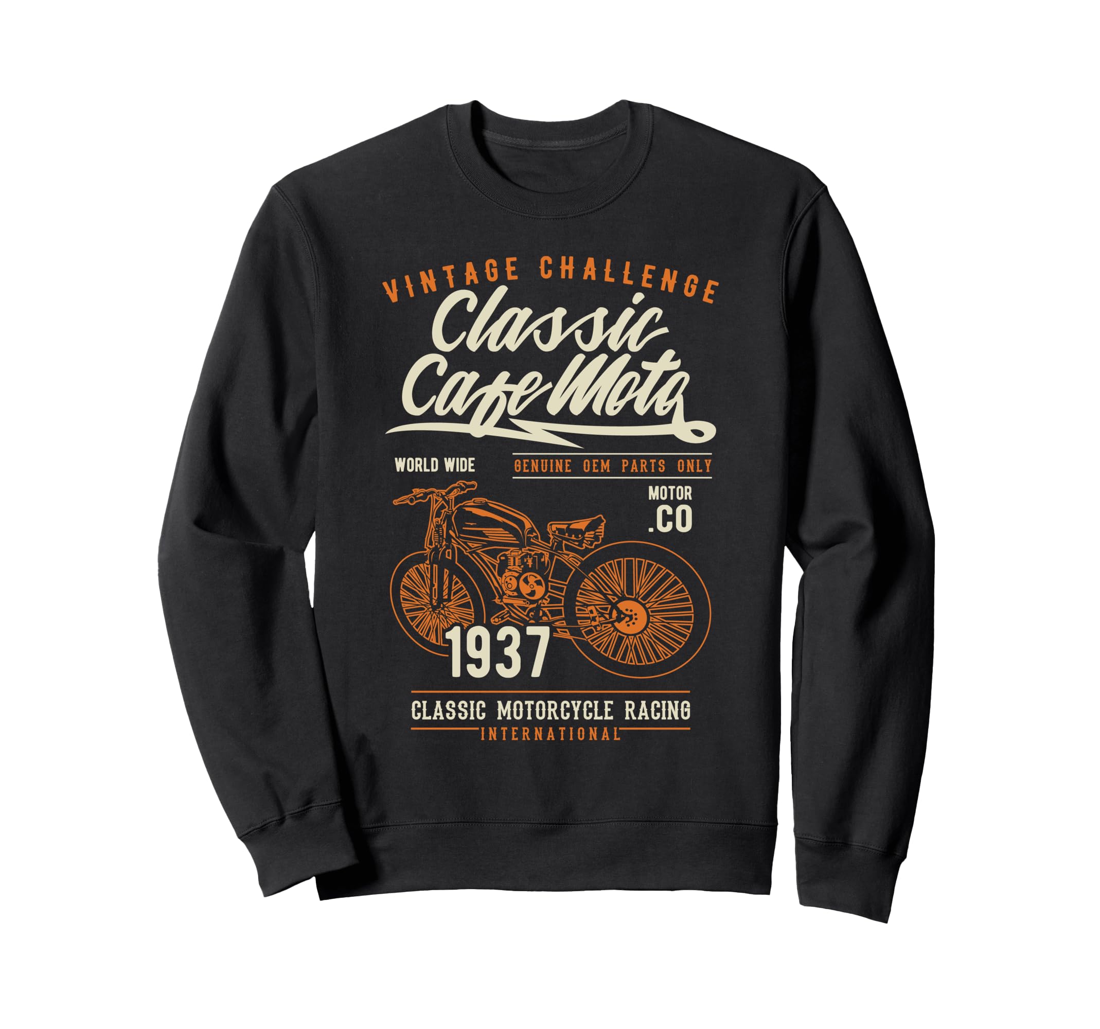 Cafe Racer Motorcycle Sweatshirt - Minimalist Print Unisex - T-Shirt, Sweatshirt, Hoodie