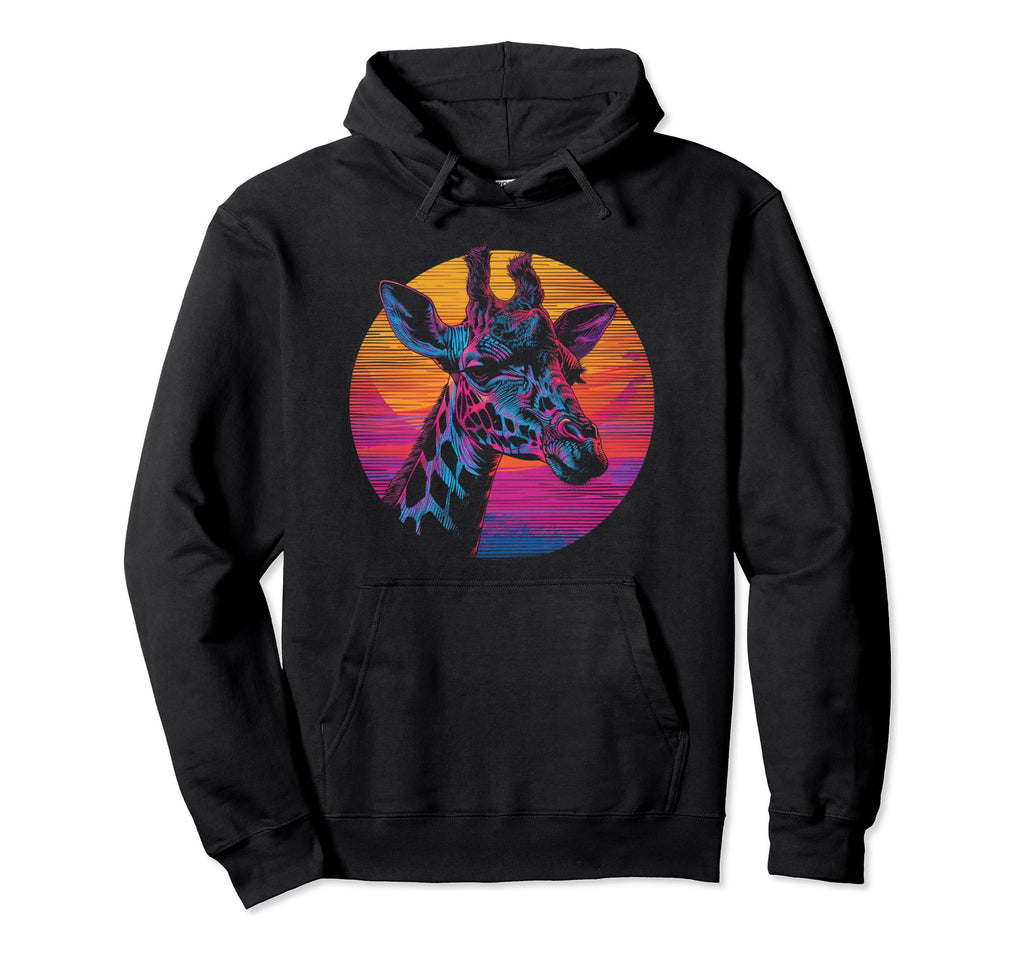 Giraffe Vaporwave Aesthetic Hoodie - Casual Everyday Wear for Adults - T-Shirt, Sweatshirt, Hoodie