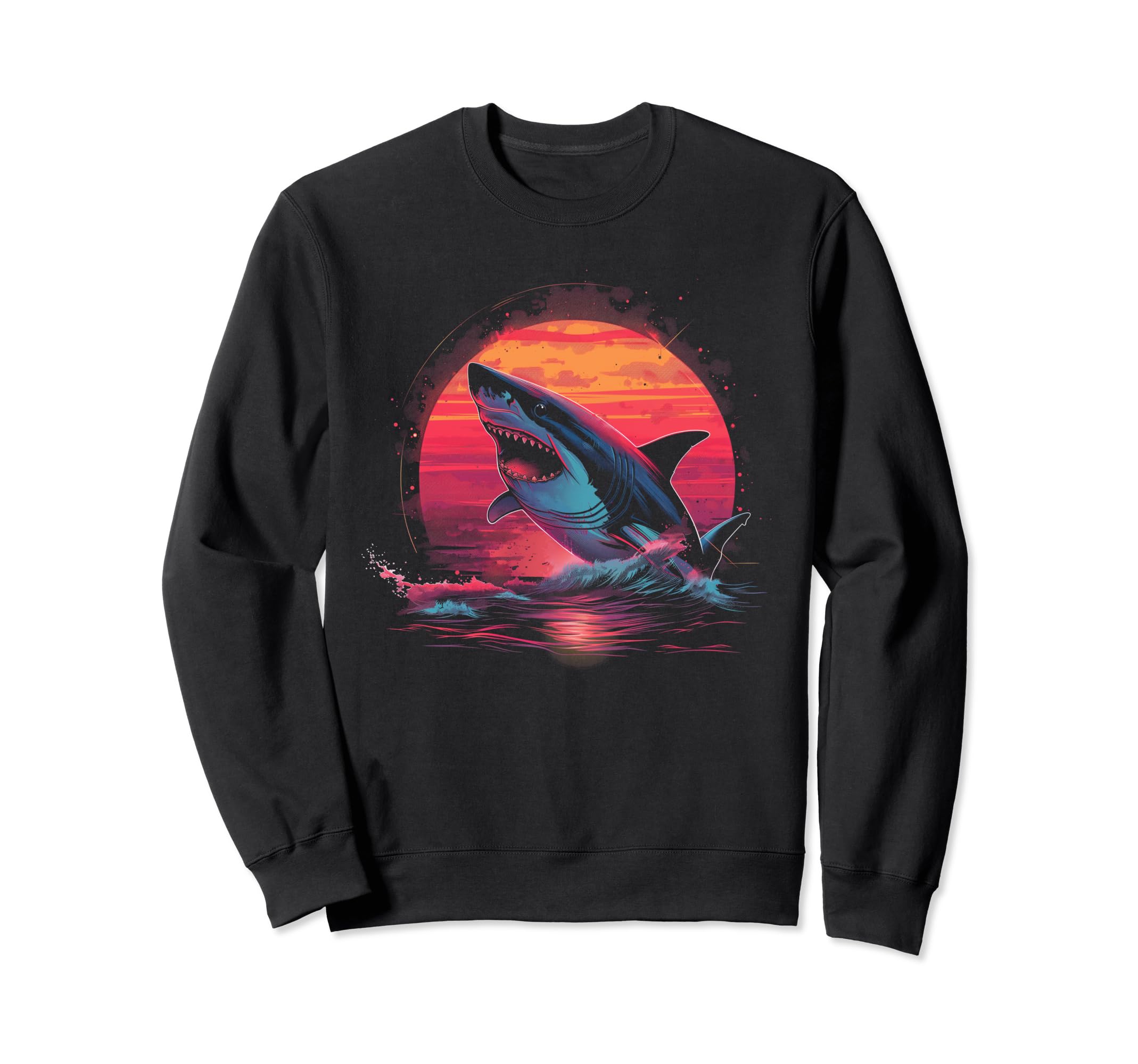 Shark Vaporwave Aesthetic Synthwave Sweatshirt - Trendy Graphic Men Women - T-Shirt, Sweatshirt, Hoodie