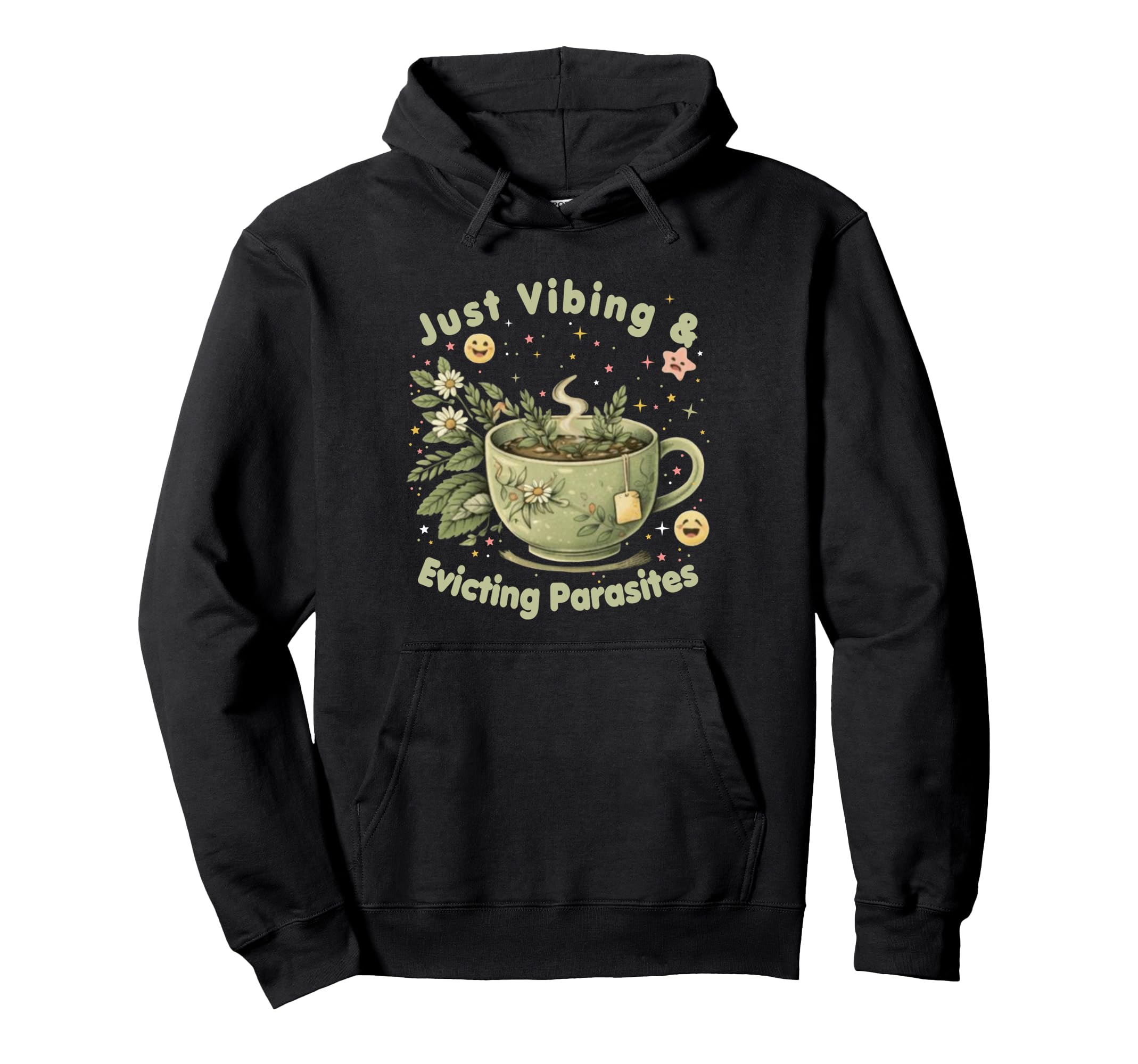 Funny Wellness Vibes Aesthetic Tea Hoodie - Minimalist Print Men Women - T-Shirt, Sweatshirt, Hoodie